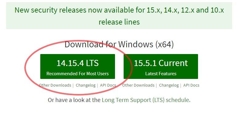 nodejs download button